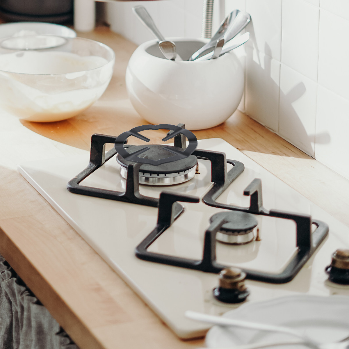 Home Cooking Gas - 鍋置きスタンド、鍋ラック。カフェや家庭での料理に。鉄製、ガスコンロ用、高温対応。