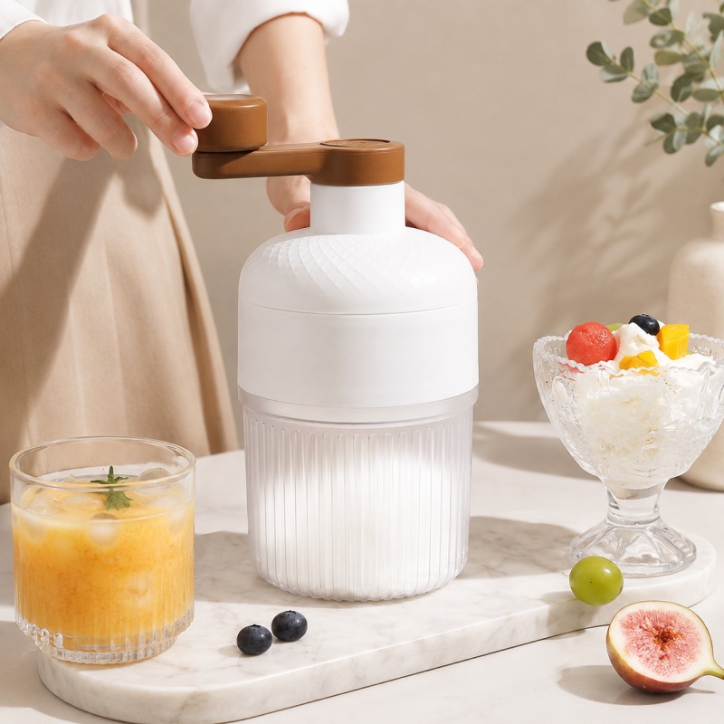 ポータブル手動アイスシェーバー、スノーコーンメーカー、手回し - Home Cooking Recipes のレビューと価格