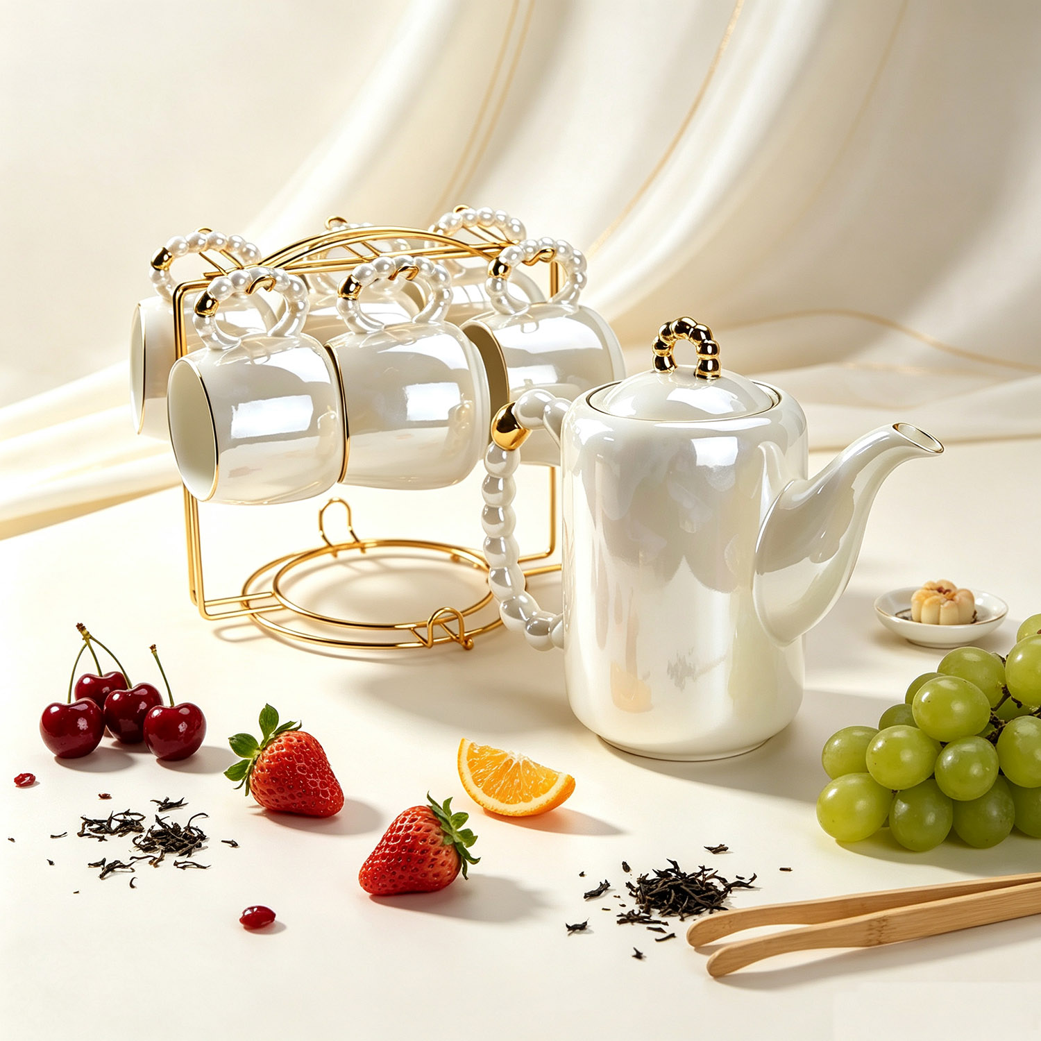 8点セット、770mlの小ぶりなパール柄の取っ手が付いた白い - Home Cooking Recipes のレビューと価格