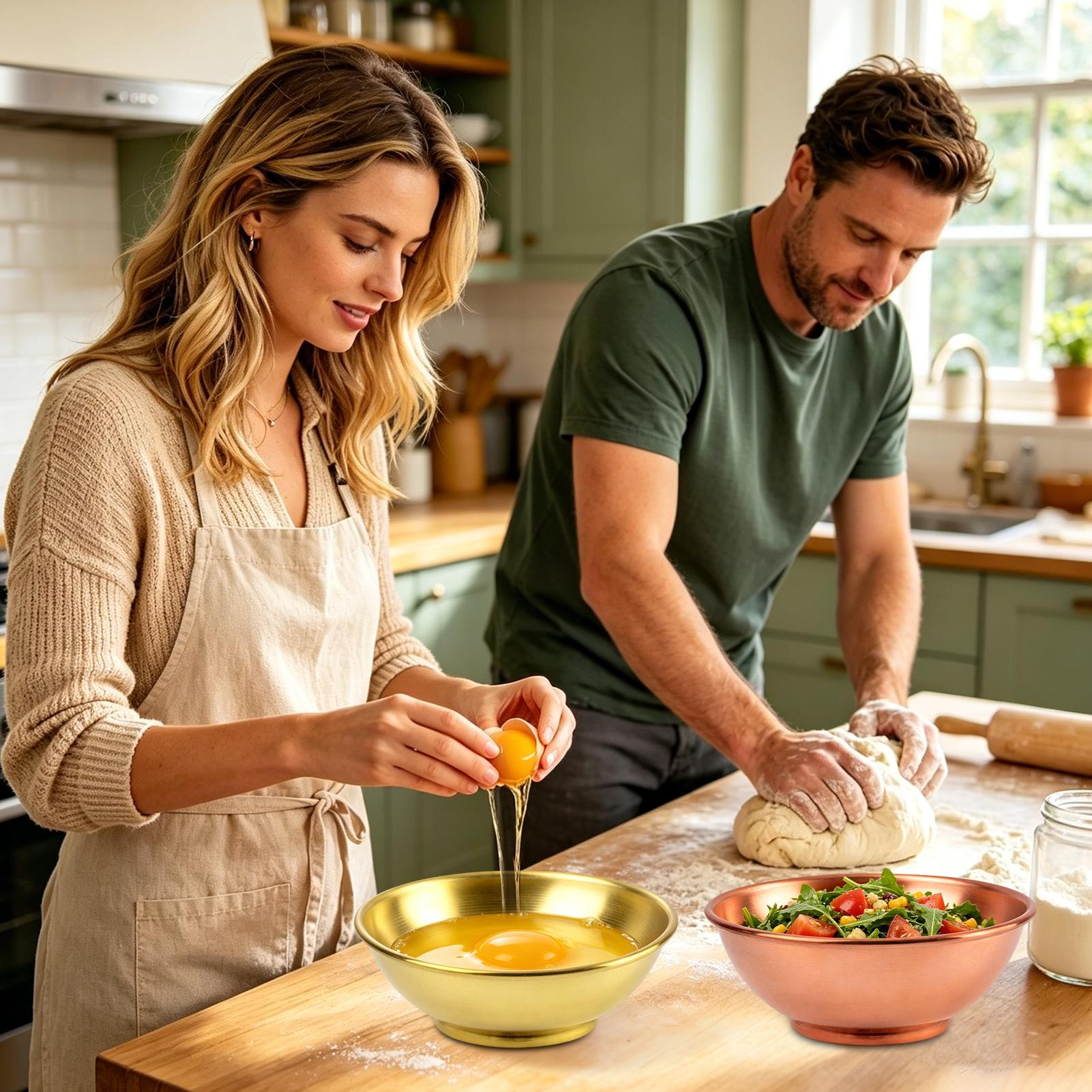 銅製ボウル 大型保存容器 サラダ用銅製皿 家庭用サービング  - Home Cooking Recipes のレビューと価格